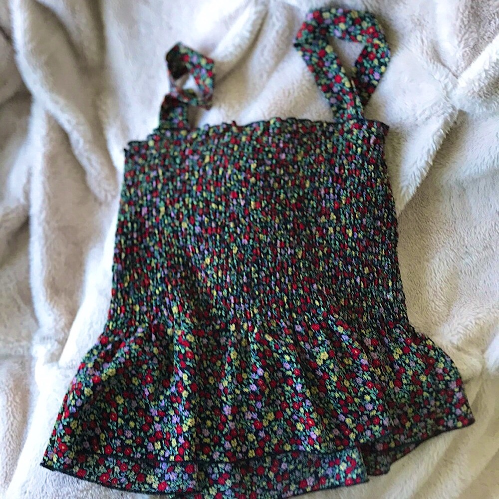 floral cropped blouse